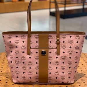 MCM Medium Visetos Shopper Tote Bag